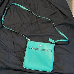 Coach Aqua/ Green Crossbody Bag used once